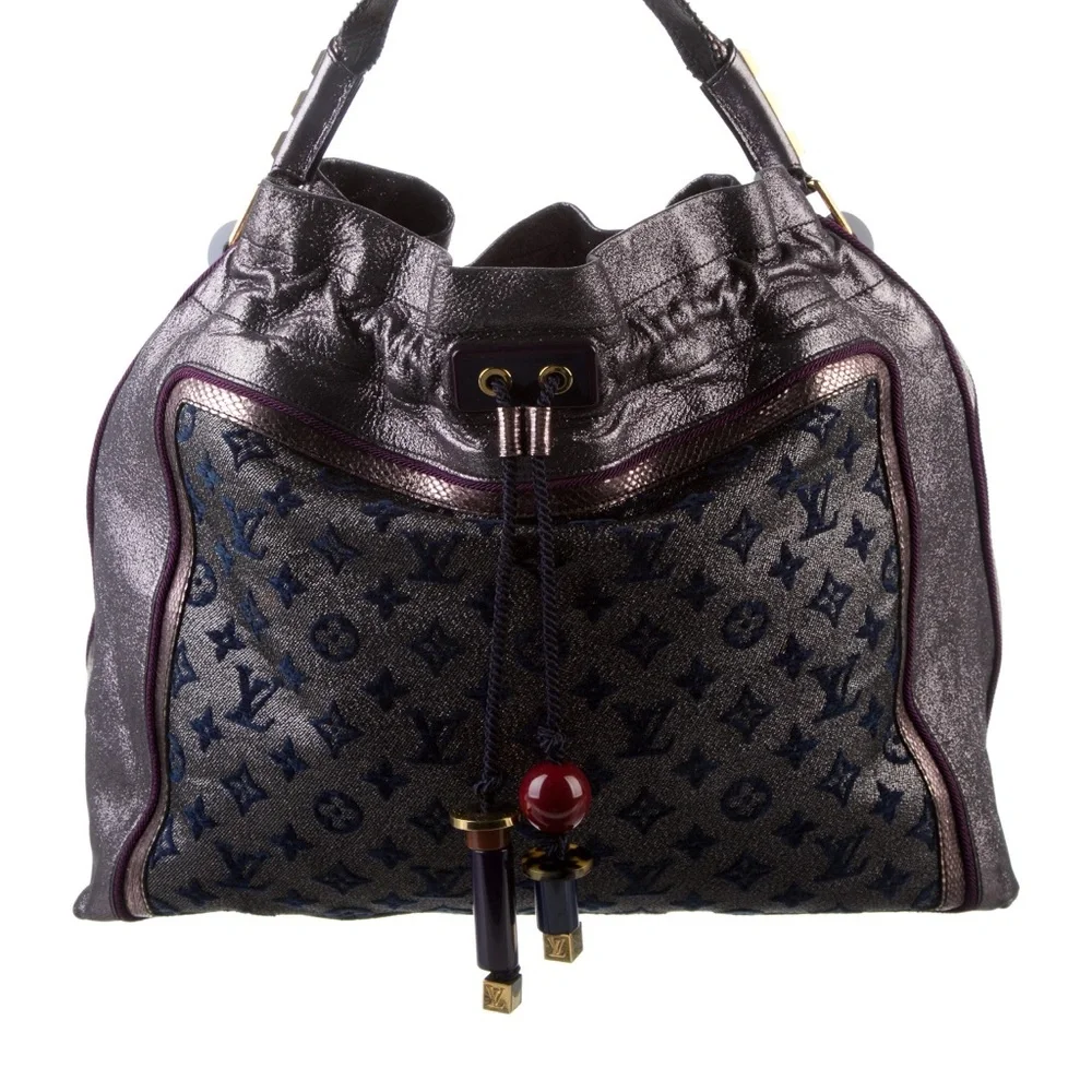 Louis Vuitton RARE Purple Monogram Lurex Blue Bird Bag Limited Edition